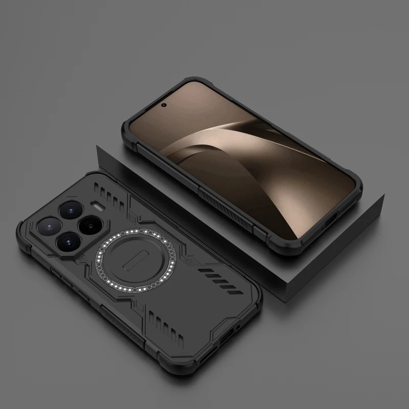 Magnetic Wing Shield Phone Armor Case - Hard PC + Soft TPU, Wireless Charging Compatible