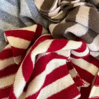 Versatile Striped Wool Knitted Triangle Scarf Women Fashion Wool Scarf Shawl Winter Warm Soft Knitted Hood Scarf Shawl Neck Wrap - Image 5