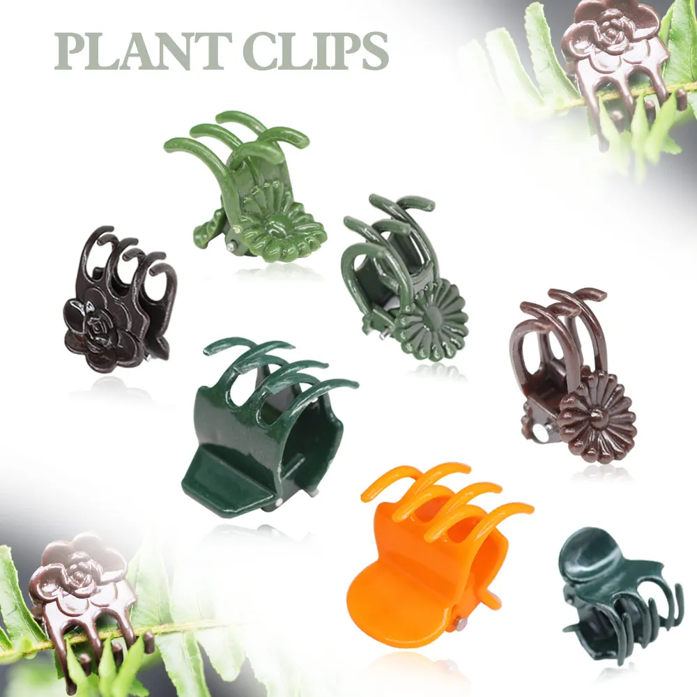 

20-100PCS Garden Plants Orchid Clips 5-6Craw Clamps Stems Support Vine Climbing Fastener Flowers Grafting Branches Grow Upright