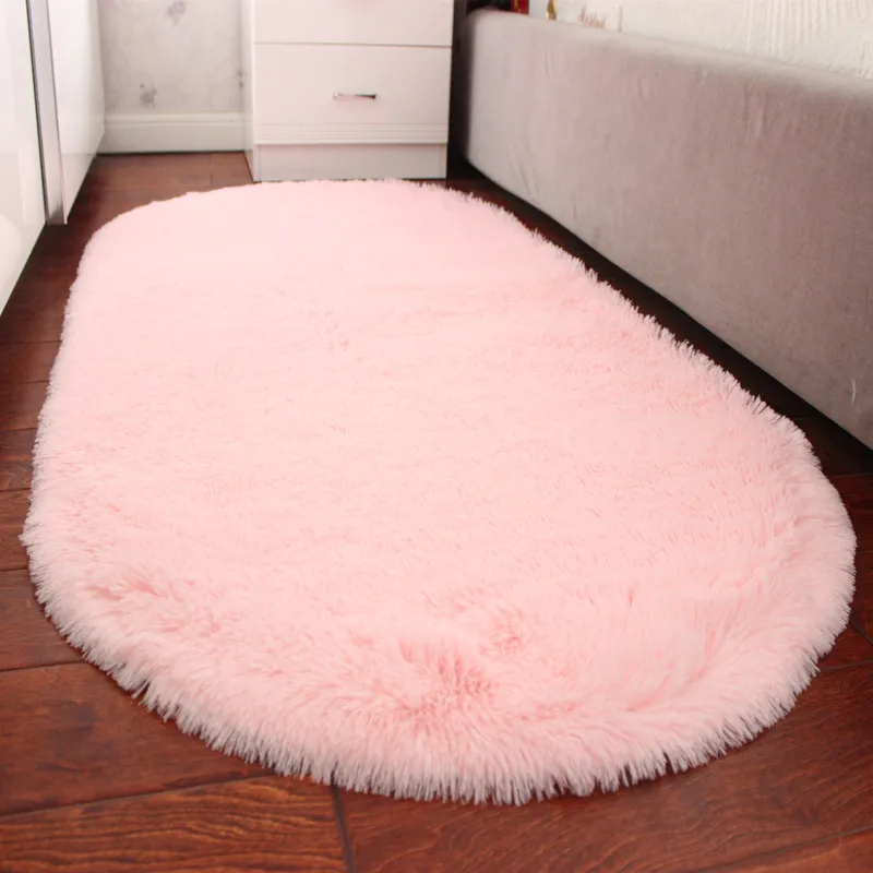 Tapis Doux à Poils Longs Zentavio - 0,9 X 1,5 M - Rose - Pour Salon, Chambre, Enfant - Antidérapant Et Lavable