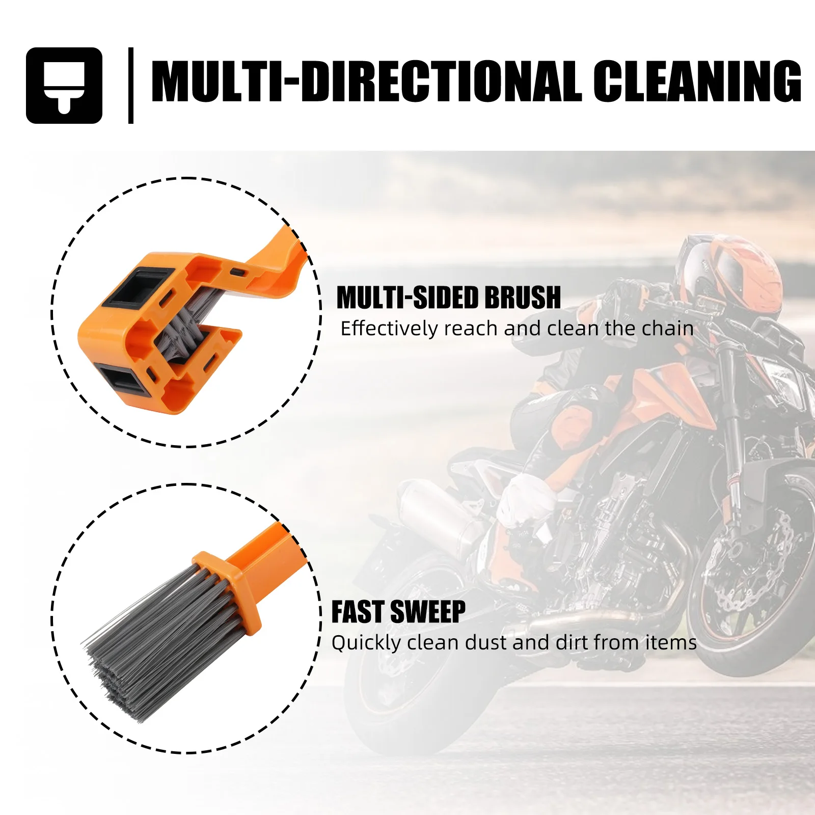 Motocross Chain Cleaner Chain Brush Tool For KTM EXC 300 Beta RR300 Husqvarna GasGas Honda Yamaha Kawasaki Suzuki Sherco ATV UTV - Image 6