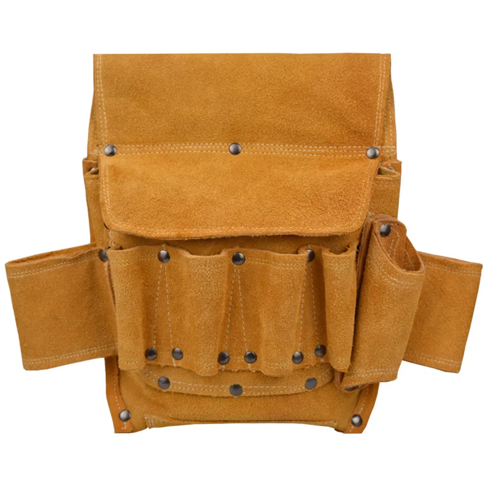 Electrician's Belt Bag Tool Storage Satchel Cowhide Thickened Wear-resistant Pure Cowhide Toolkit Mechanic Dedicated 4