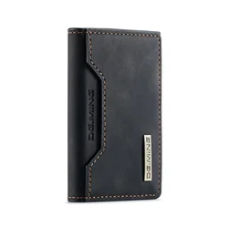 Premium Detachable Magnetic Leather Wallet Case with Card Slots (Black)