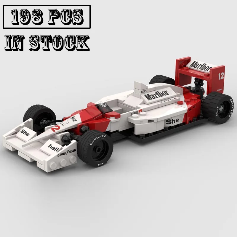 New Technical MOC-59664 F1 MP4/4 Team Stake Formula 1 Race Car Model Buiding Kit Creators Block Bricks Kid Toys Birthday Gifts