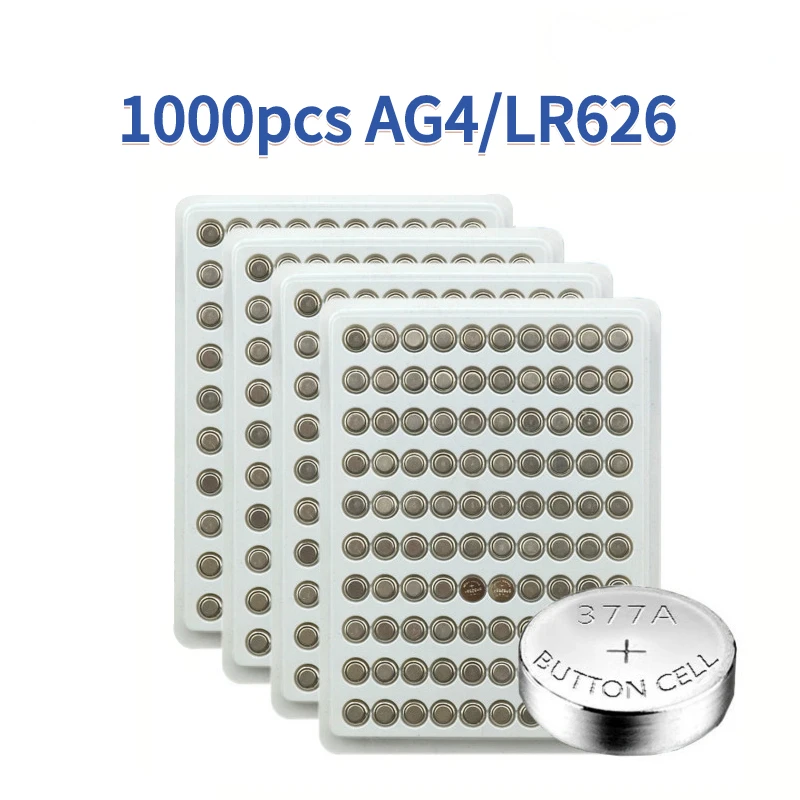 Botão Celular Baterias Ag4 377 Lr626 Sr626sw Ag4 Célula tipo Moeda Baterias para Bateria de Brinquedo Relógio 1000 pc Lote 1.5v Ag4 377 Lr626 Sr626sw