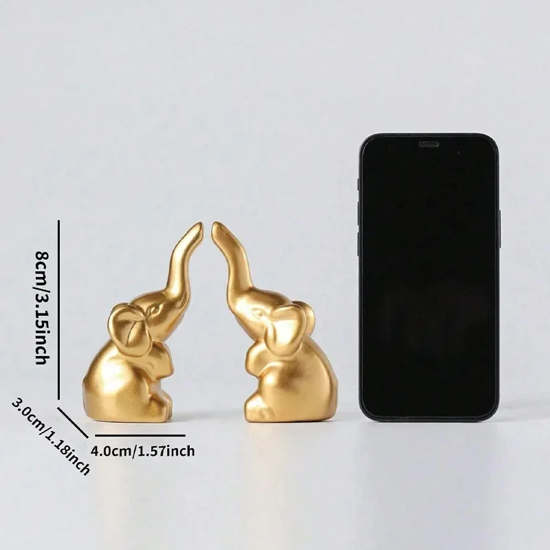 Hot 2PCS Ins Nordic Styles Ceramic Creative Gold Color Home Photographic Props Miniature Golden Decor Desktop Figurines Ornament