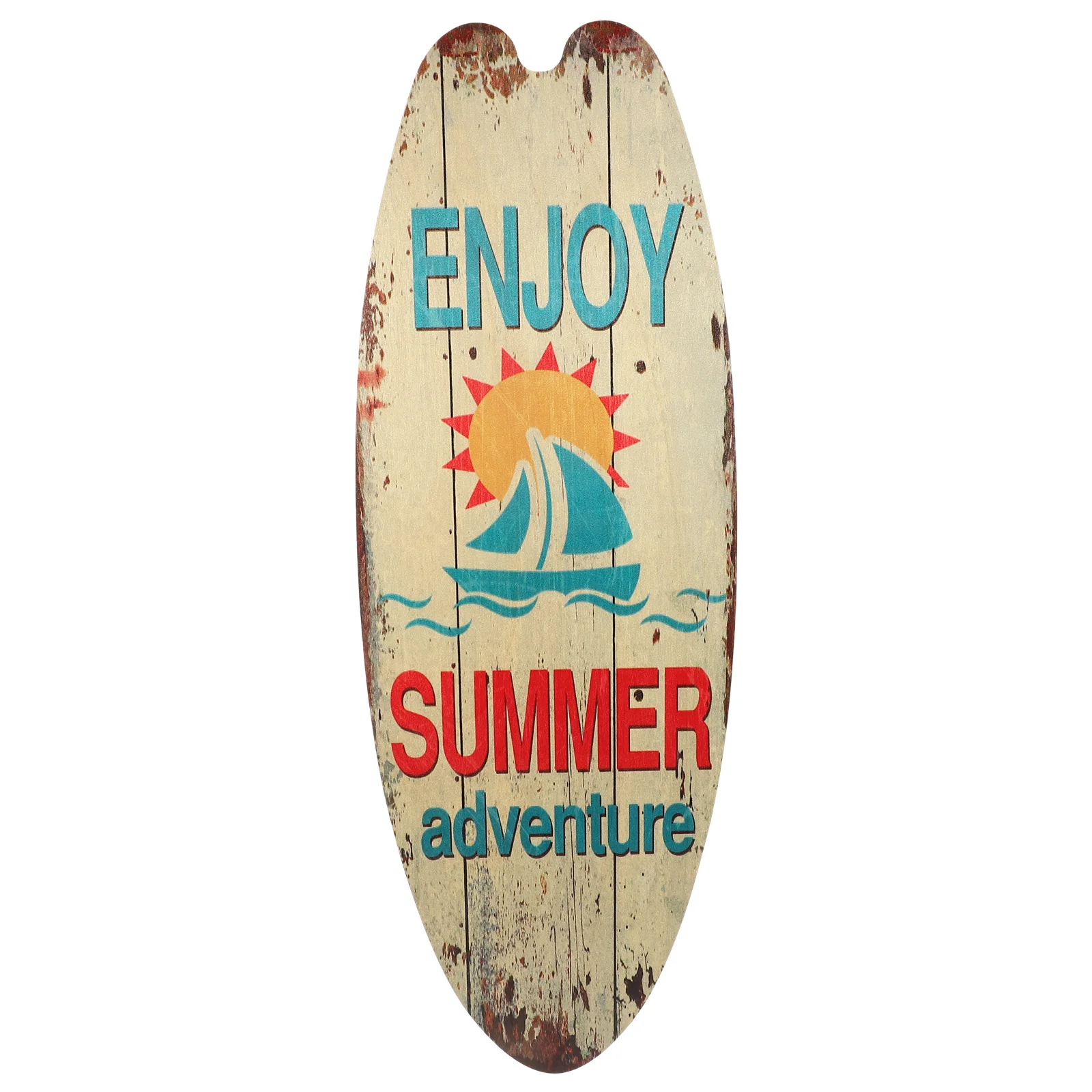 

Wood Surfboard Sign Ornaments Wooden Hanging Surfboard Plaque Wall Decor Beach Coastal Summer Nautical Welcome Decorations