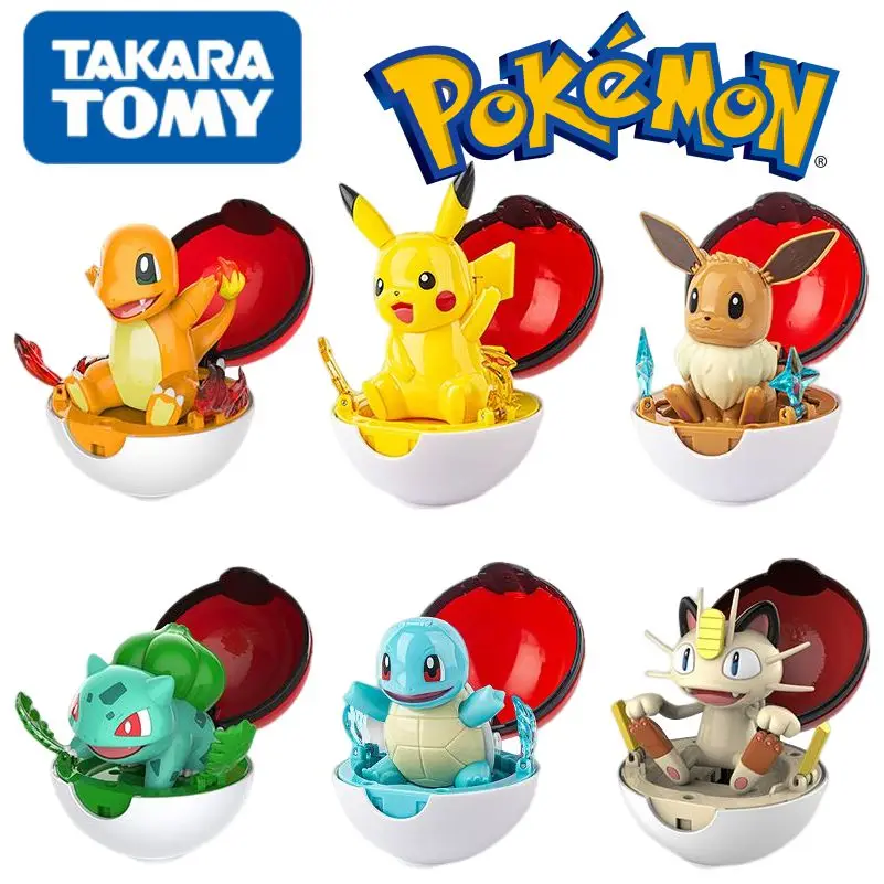 

Anime Pokemon Ball Variant Toys Pikachu Eevee Action Figure Press Pokeball Box Deformation collect Model Toy Child Birthday Gift