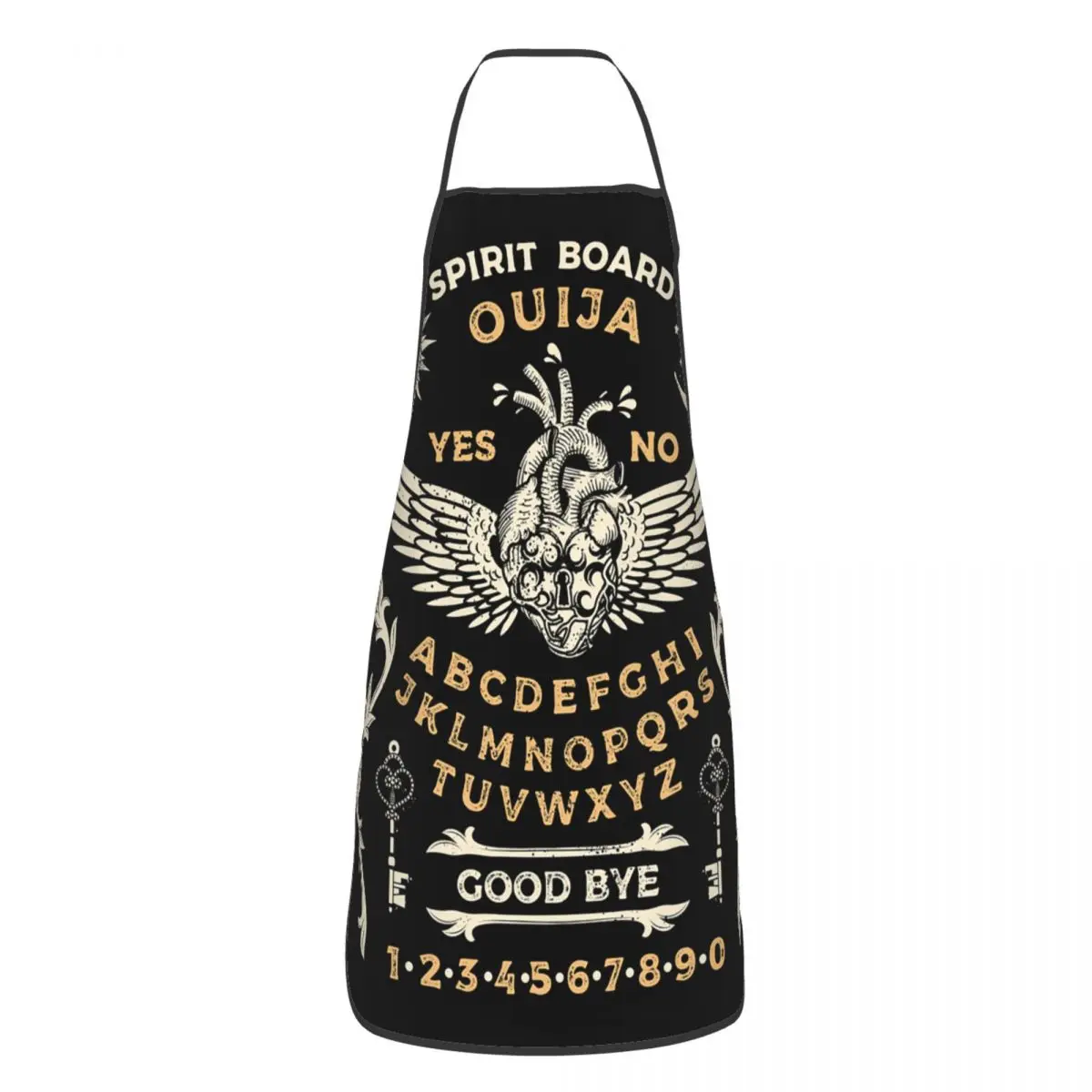 

Unisex Ouija Board With Lock Heart Apron Adult Women Men Chef Tablier Cuisine for Kitchen Cooking Occultism Witchcraft Baking