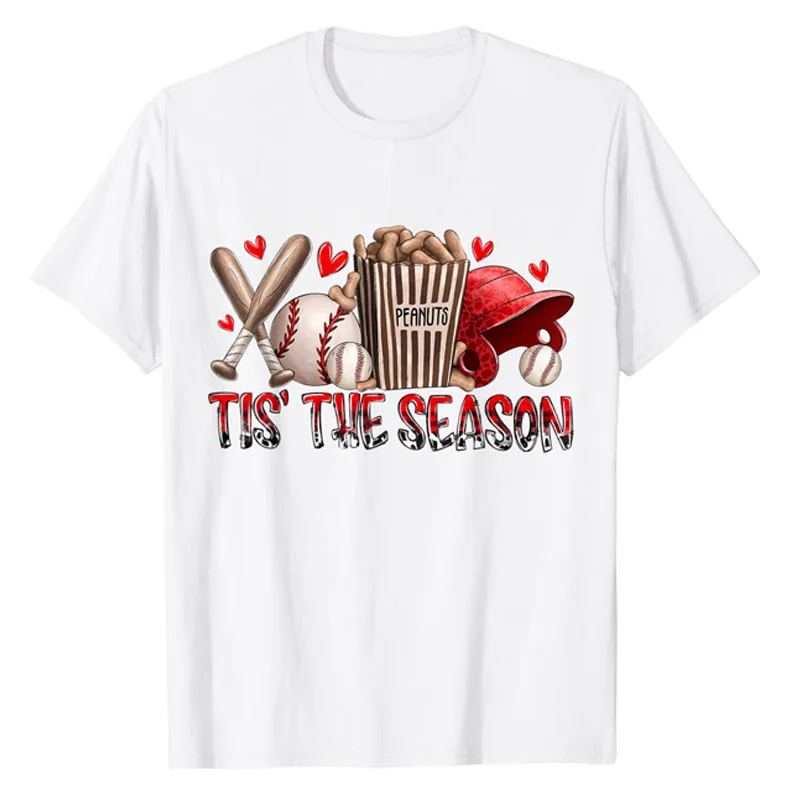 

Tis The Season Baseball Game Day Sports Fan Baseball-Lover T-Shirt Graphic Tee Top Awesome Apparel Summer Fashion Outdoor Outfit