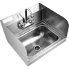 Rust Steel Sink with Faucet and Splash Guard, Commercial Wall Mounted Home Kitchen Sink 17 x 15 Inches 2