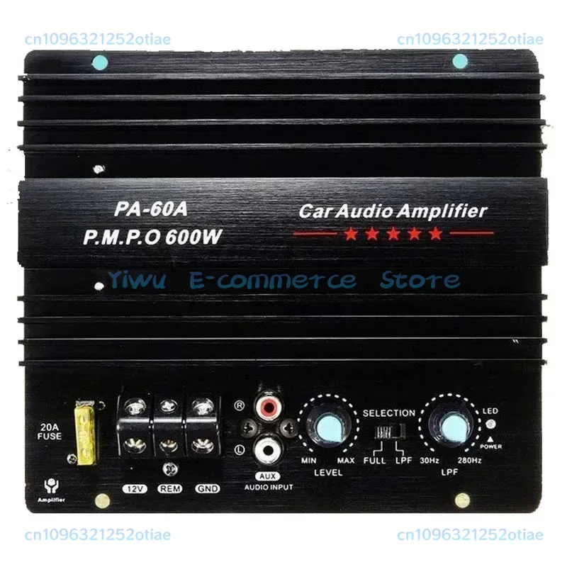 12V 600W 자동차 오디오 앰프 강력한 베이스 서브우퍼 앰프 보드 플레이어 자동차 앰프 모듈