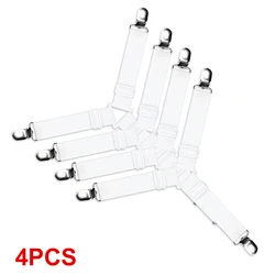 Adjustable Bed Sheet Grippers and Holders - Set of 4 (White)