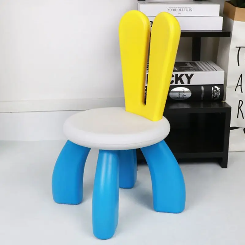 Plastic Children's Stool with Backrest, Activity Table Chair for Kids, Kindergarten Baby Learning Chair with 24cm Seat Height