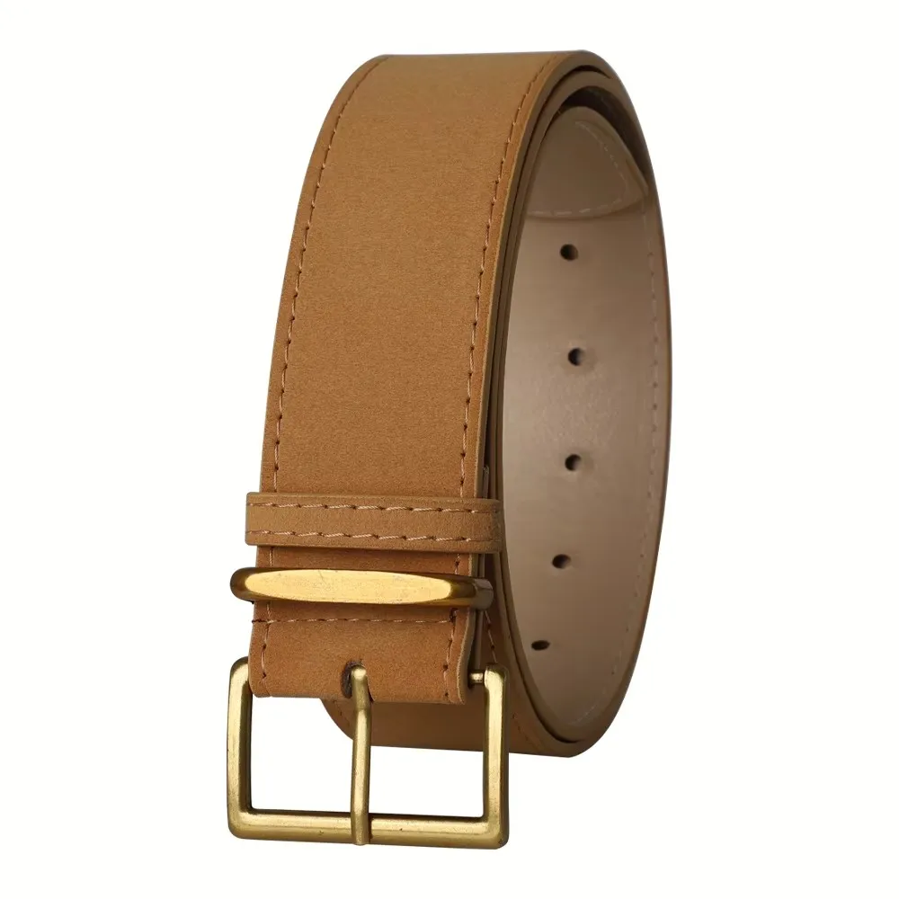 Fashion Luxury Women's High-quality Alloy Pin Buckle Belt Suede Matte Fashionable Versatile Strap For Dresses Jeans Accessory