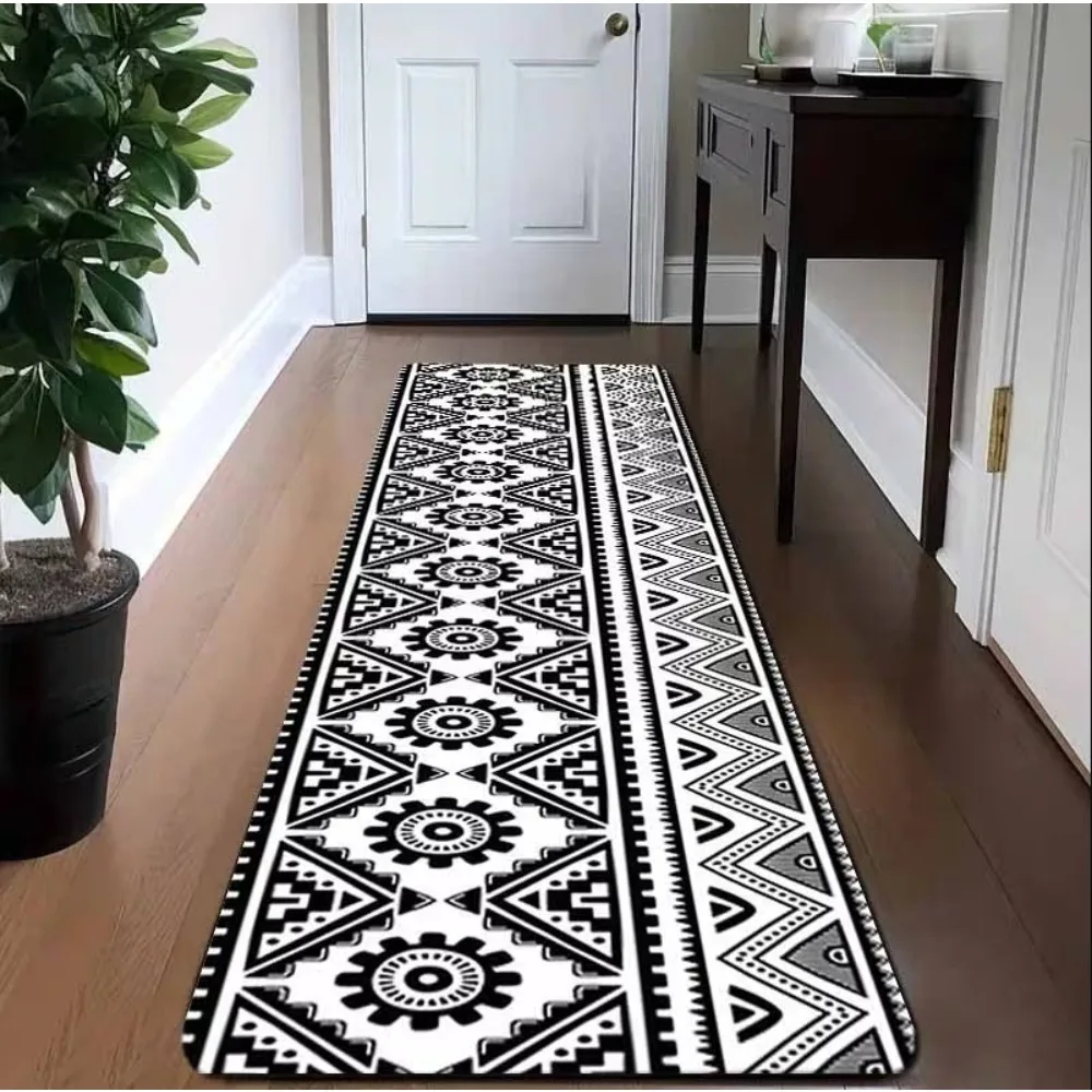 Bohemian Themed Ethnic Style Carpet Is Slip Resistant Easy To Clean and Durable Perfect for The Kitchen Hallway or Vacation Home