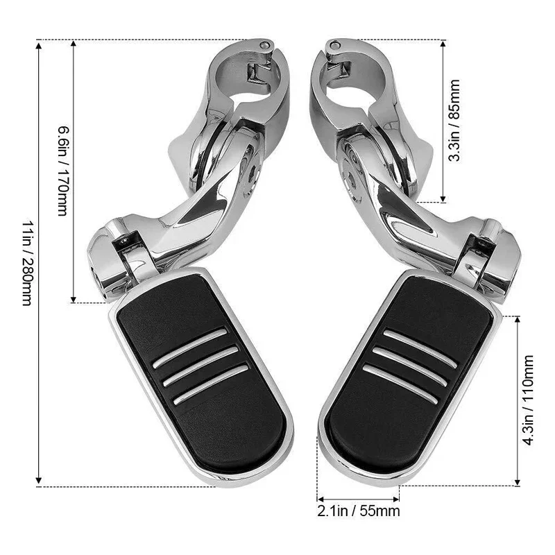 Universal 1-1/4 inch 32mm Motorcycle Foot Rest Highway Engine Guard Foot Pegs Mount For Harley Honda Kawasaki Suzuki
