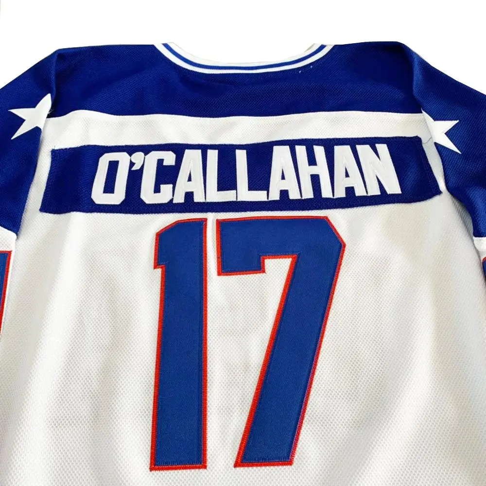 BG maglie da hockey su ghiaccio USA 17 O'Callahan jersey ricamo cucito abbigliamento sportivo all'aperto film di cultura Hip-hop bianco di alta qualità