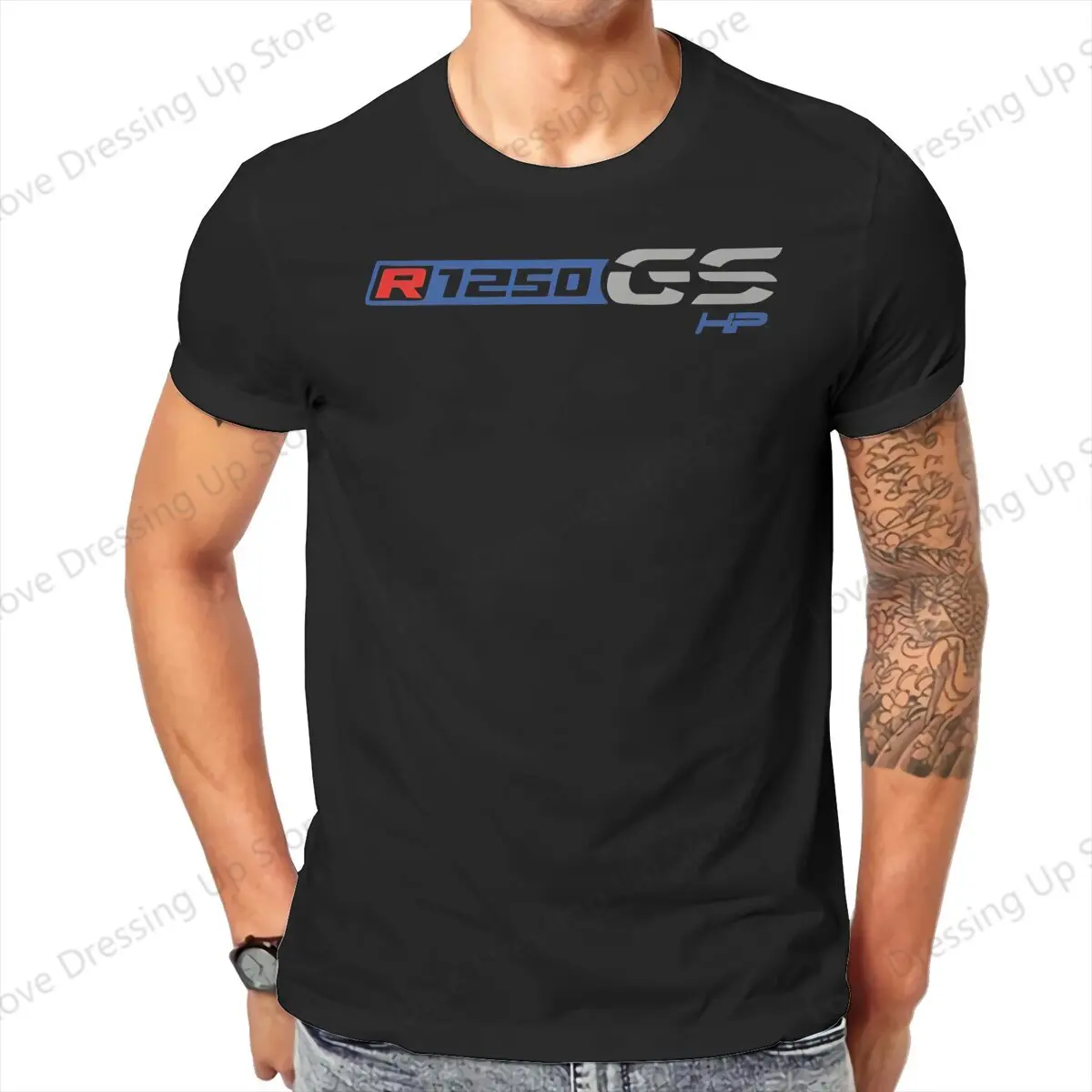 

Футболка GS R1250 мужская с графическим принтом, хлопок, круглый вырез, летняя одежда