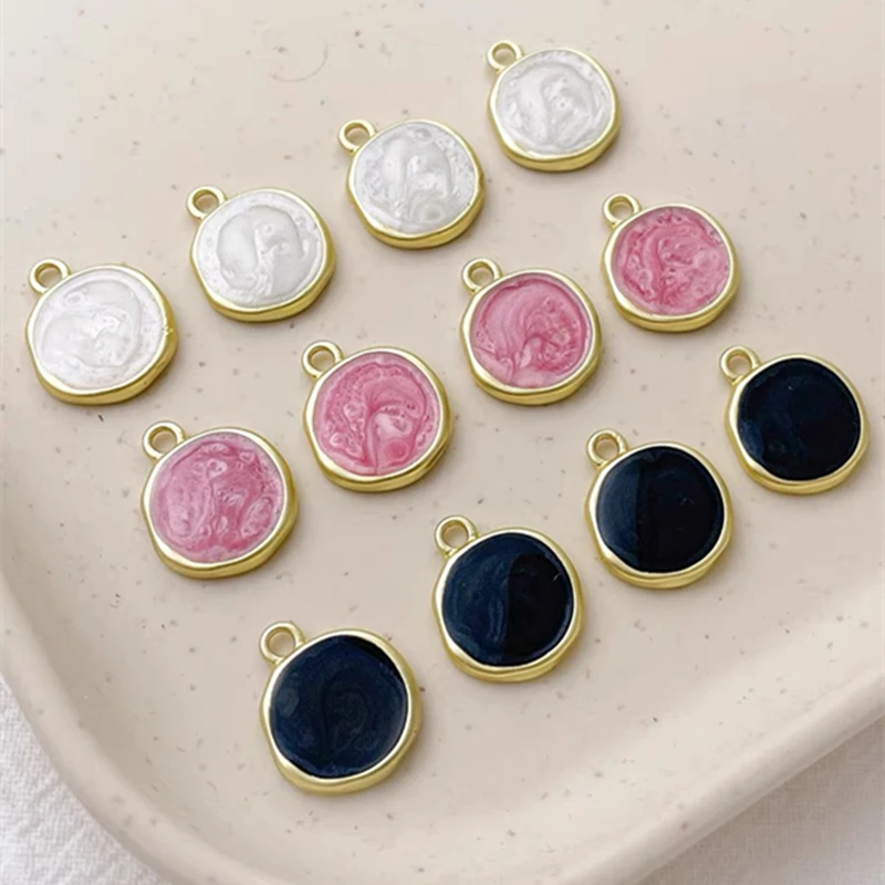 

New style 50pcs/lot alloy drop oil geometry irregular rounds shape metal floating locket charms diy jewerly earring accessory