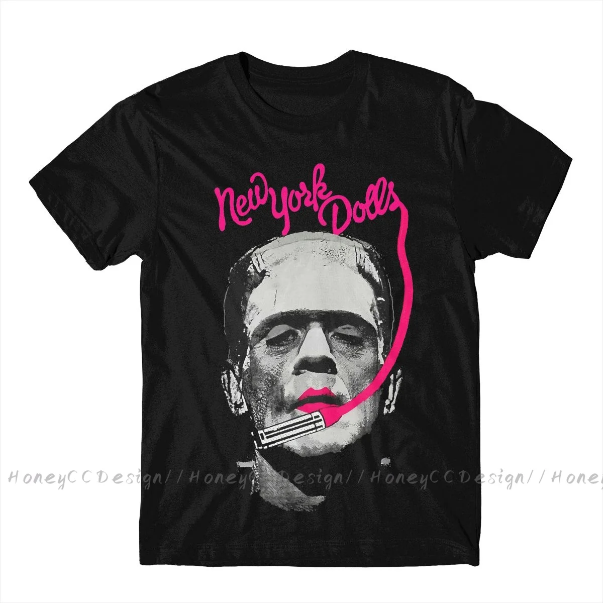 Фото Футболка Frankenstein с куклами Нью-Йорк, Новое поступление, рубашка с круглым вырезом, Хлопковая мужская футболка для взрослых №2