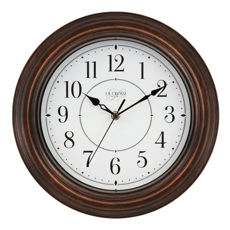

Crosse Clock 12 inch Evelyn Brown Quartz Analog Clock with Silent Movement, 404-2630W Alarm clocks Home decoration luxury Digita