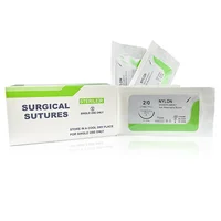 12Pcs 75cm 2/0 3/0 4/0 Non Absorbable  Suture Nylon Silk Polypropylene Polyester Monofilament Teaching Exercises 2