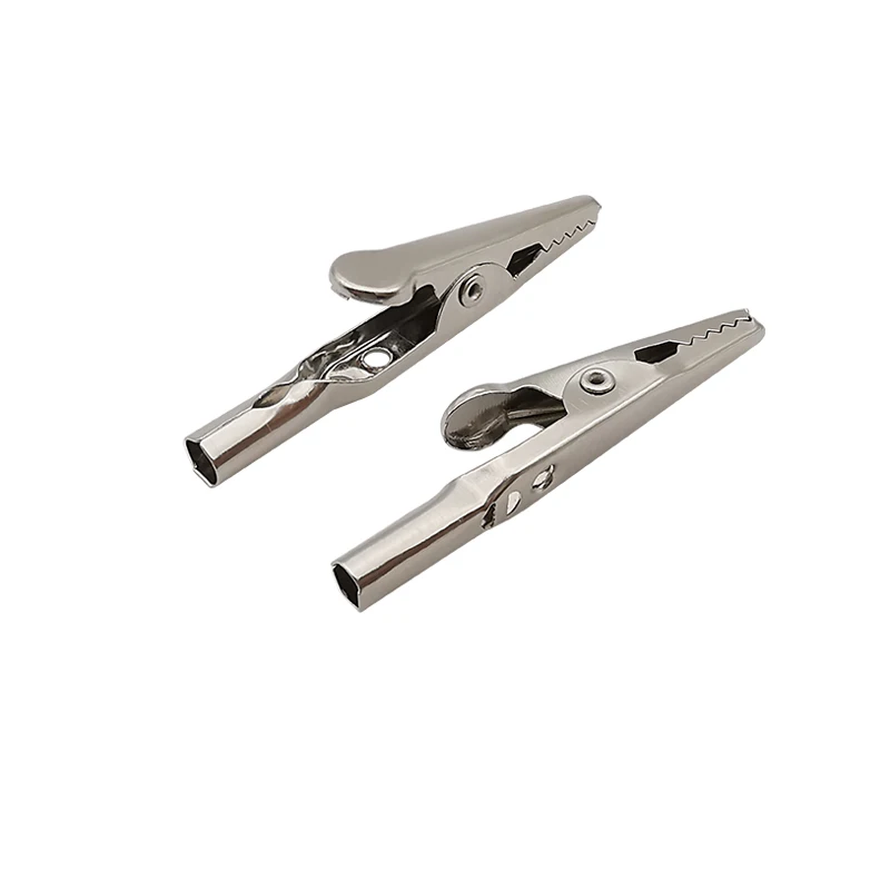 Metal Alligator Clips Connector Crocodile Electrical Test Cable Leads Testing Probe Clip Battery Clamps Length 50mm 10Pcs