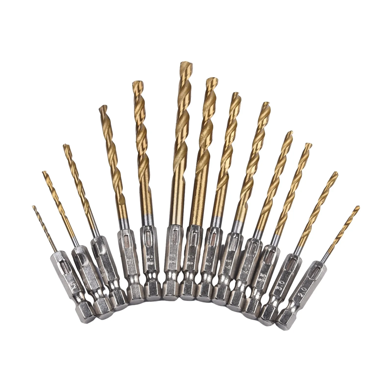 

Titanium Coated HSS Drilling Bit 1.5-6.5mm 1/4 Hex Shank 13pcs 164g Drill Bit Set HSS High Speed Steel Brand New