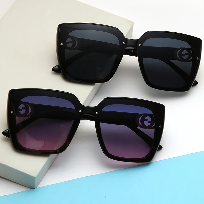 Luxury Brand Designer Vintage Oversized Square Sunglasses Women For Men Classic Big Frame Trendy Sun Glasses For Female UV400