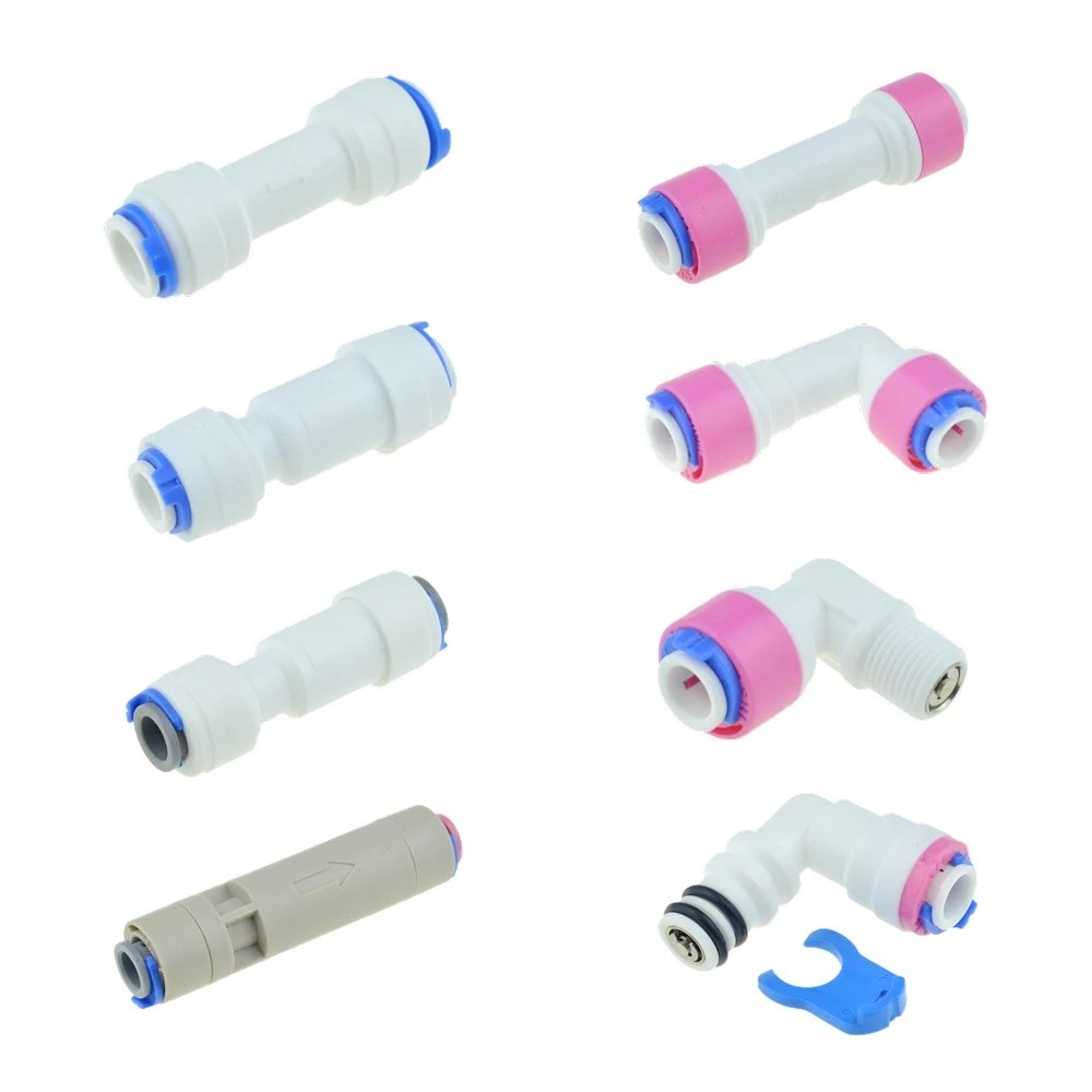 

RO Water Elbow Straight Check Valve Quick Coupling Fitting 1/4 3/8 Hose 1/8" Male Reverse Osmosis System Plastic Pipe Connector