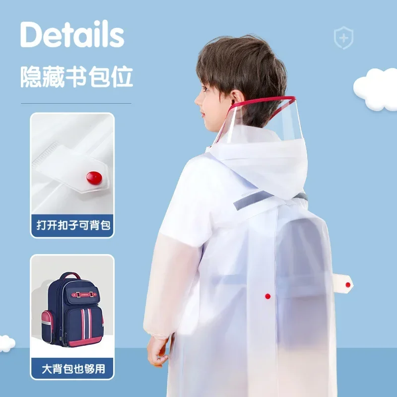 어린이용 투명 방수 레인 판초, 유치원 학교 학생 우비 보호 판초 커버