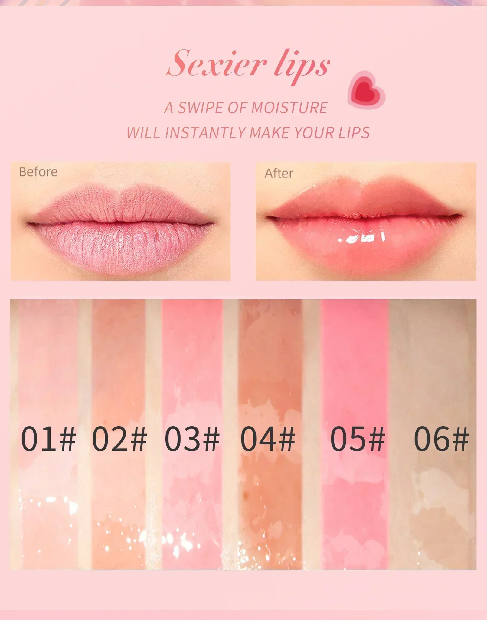 Crystal Jelly Moisturizing Lip Oil Set Plumping Lip Gloss Makeup Sexy Plump Lip Glow Oil Tinted Lip Plumper Set 5