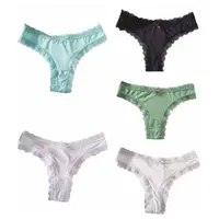 Injpanties de glace sans couture confortables pour femmes, entrejambe en coton, taille basse, nœud en dentelle, slips, sous-vêtements, culottes d'été pour dames 6
