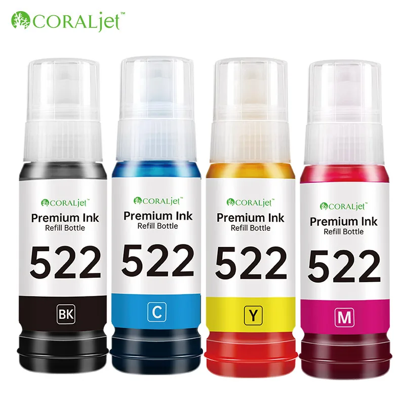 T522 Ink refill Bottles Replacement for Epson 522 T522 Ink combo EcoTank ET-2400 ET-2720 ET-2800 ET-2803 ET-4700 ET-4800 dye ink kit,ink refill kit,ink cartridge refill kit,dye ink refill,inkjet printer ink