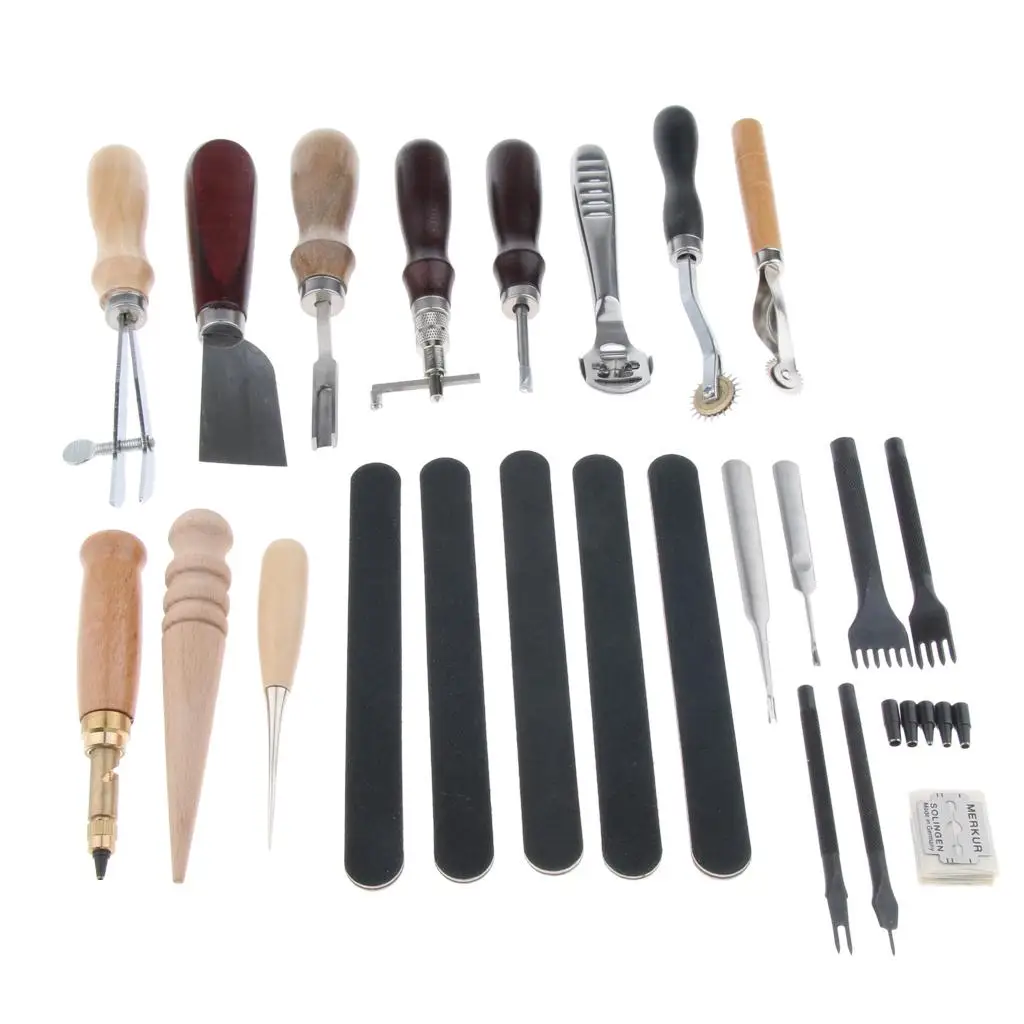 18PCS/SET Leather And Supplies Hand Stitching Groover Accessory