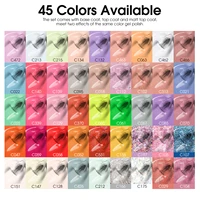 ROSALIND 48PCS Gel Nail Polish Set, 45 Colors Macaron Glitter Series Gel Polish Starter Set with Matte & Glossy Gel Top Base Coa 2