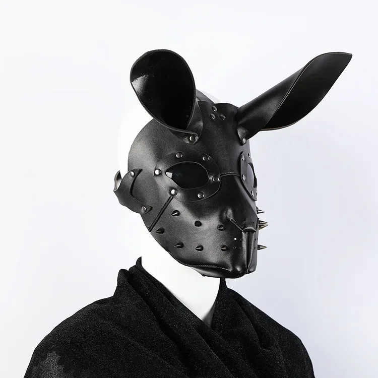 Hasen maske Halloween Maske drei dimensionale Steampunk Hase Karneval Leder maske Pu Kaninchen Cosplay Masken 3D Kaninchen Maske – Detail 8