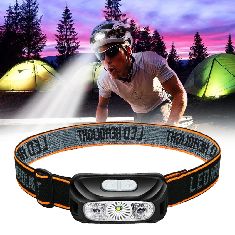 Faro LED Frontale Ricaricabile 5000mAh – 31 LED Con 3 Modalità Di Luce (Forte, Bassa, SOS) Per Pesca, Corsa E Ciclismo