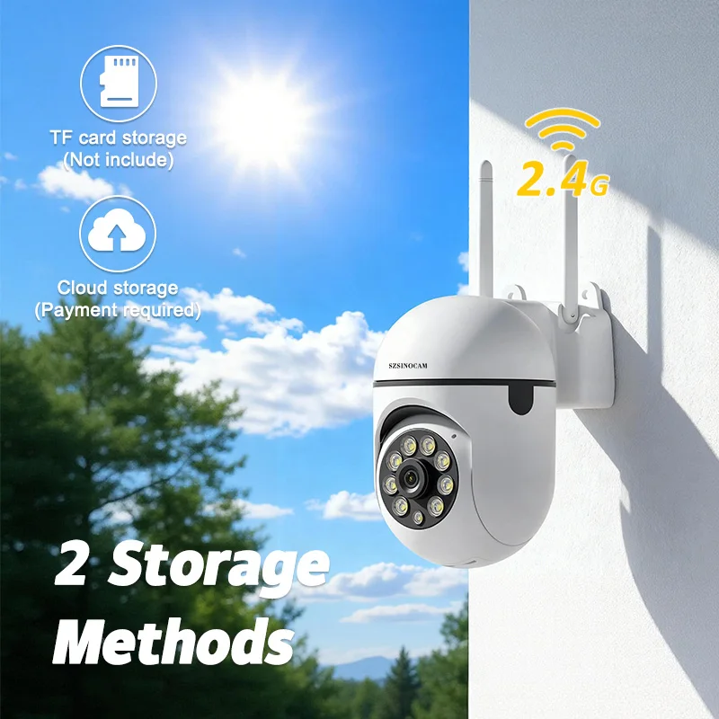 2PCS 3MP Wifi IP HD Night Color Camera Wireless Security Surveillance PTZ Camera 4X Zoom Cameras Tracking Two-way Audio 3