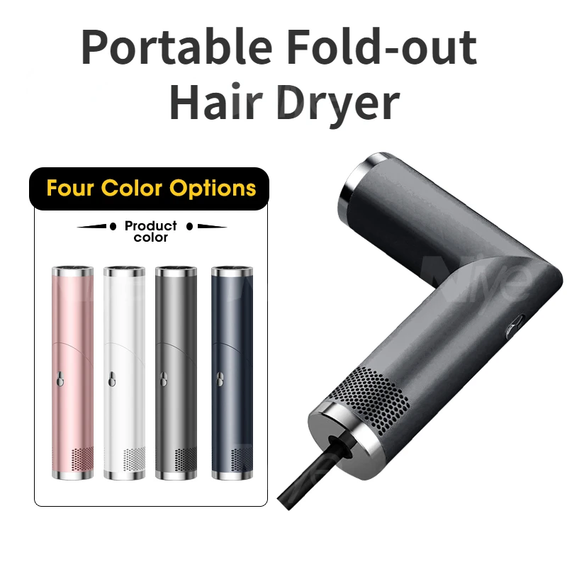 

Foldable Hair Dryer Portable Negative Ionic Electric Blow Dryer High Power Lightweight Hot and Cool Strong Wind Home Travel