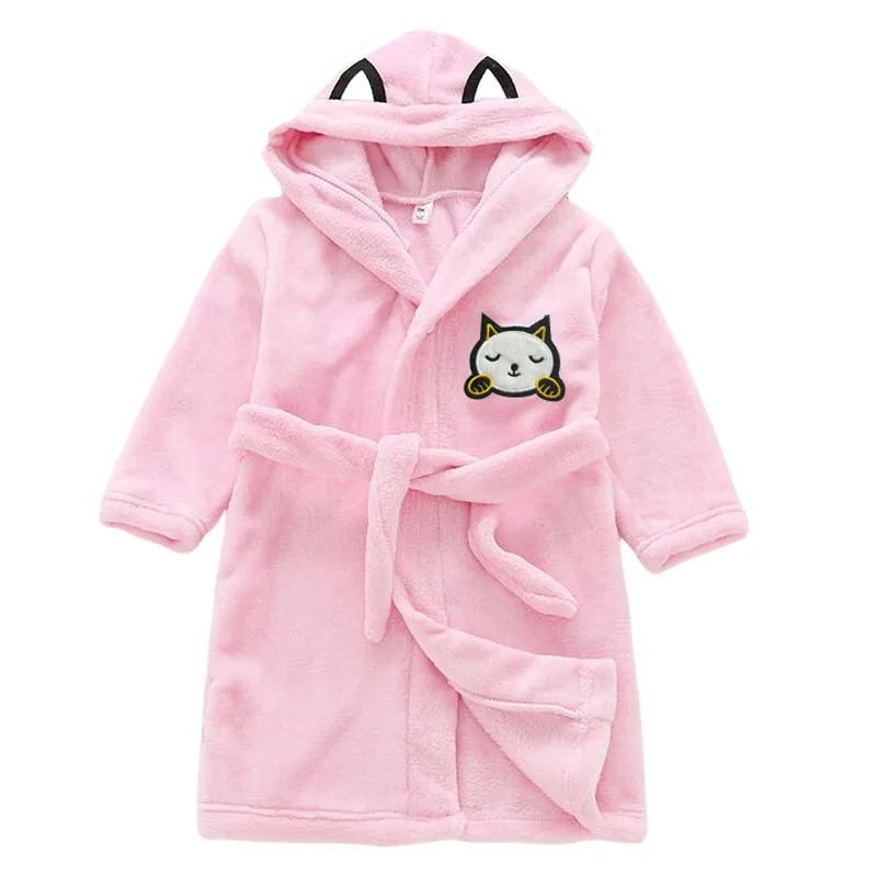 Kids Pajamas Set Cartoon Hooded Bathrobe Sleepwear for Boys Girls Autumn Winter