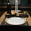 European Style Golden Metal Decorative Tray For Tea Coffee Table With Handle Oval Mirror Serving Tray provide luxury hospitality 6