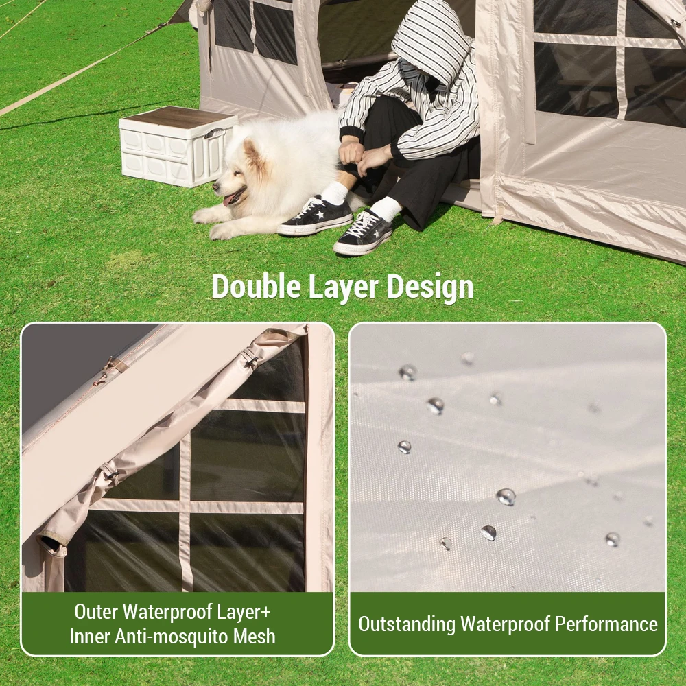 Outdoor Waterproof Inflatable Tent Portable Easy Setup Camping Tent with Canopy for 4-8 People Tents Outdoor Camping 17 Outdoor Waterproof Inflatable Tent Portable Easy Setup Camping Tent with Canopy for 4-8 People Tents Outdoor Camping 11