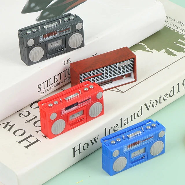 Dollhouse Miniature Radio Model Recorder Player Toy Doll Furniture Decor Doll House Retro Radio Recorder Player 4
