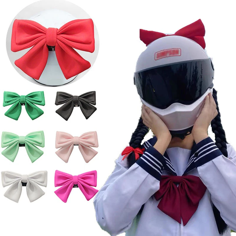 

25cm Helmet Women Bow Decoration Double-layer Kawasaki Cute Bows Accessories For Electric Motorcycle No helmets