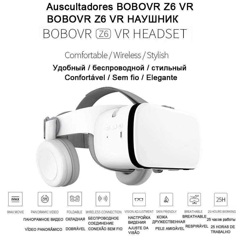 

Bobo Bobovr Z6 Bluetooth Casque Helmet 3D VR Glasses Virtual Reality Headset For Smartphone Smart Phone Goggles Viar Binoculars