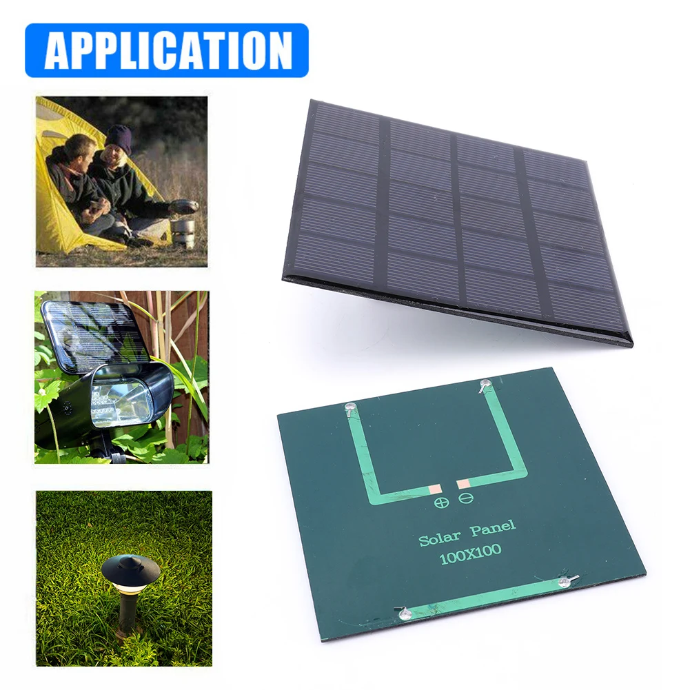 Outdoor Solar Panels 3W 5V DIY Fast Charger Polysilicon Solar Cells System for Light Moblie Phone Battery Charger Camping Hiking