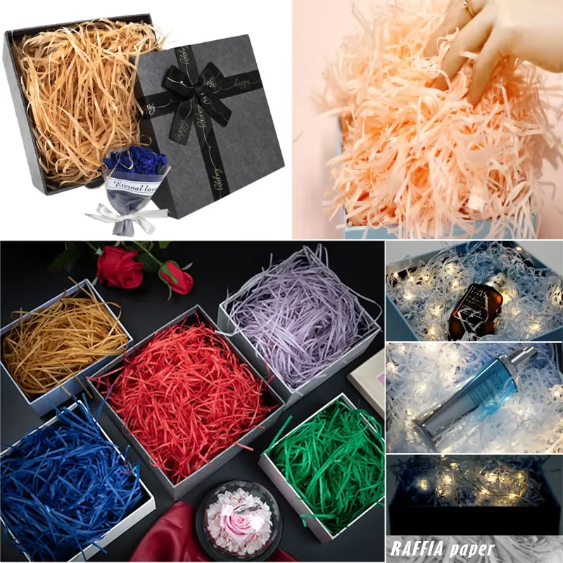 Multicolored Shredded Crinkle Paper Strands Shredded Crinkle Confetti DIY Gift Box Filling Party Wedding Decor Gift Bag Candy