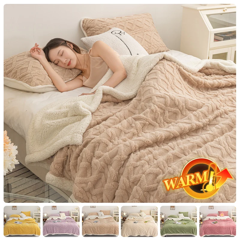 Thick Winter Warm Blanket for Bed Soft Comfortable Quilt Comforter Throw  Blanket